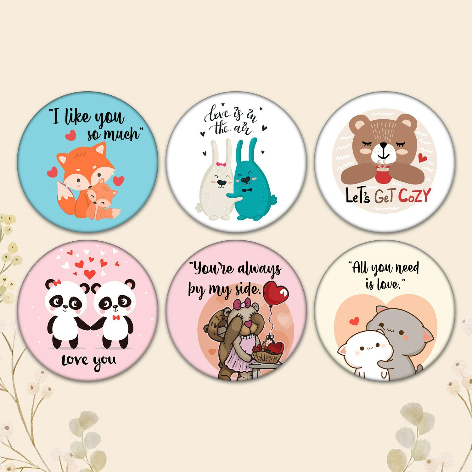 All you need is love Coaster Set of 6