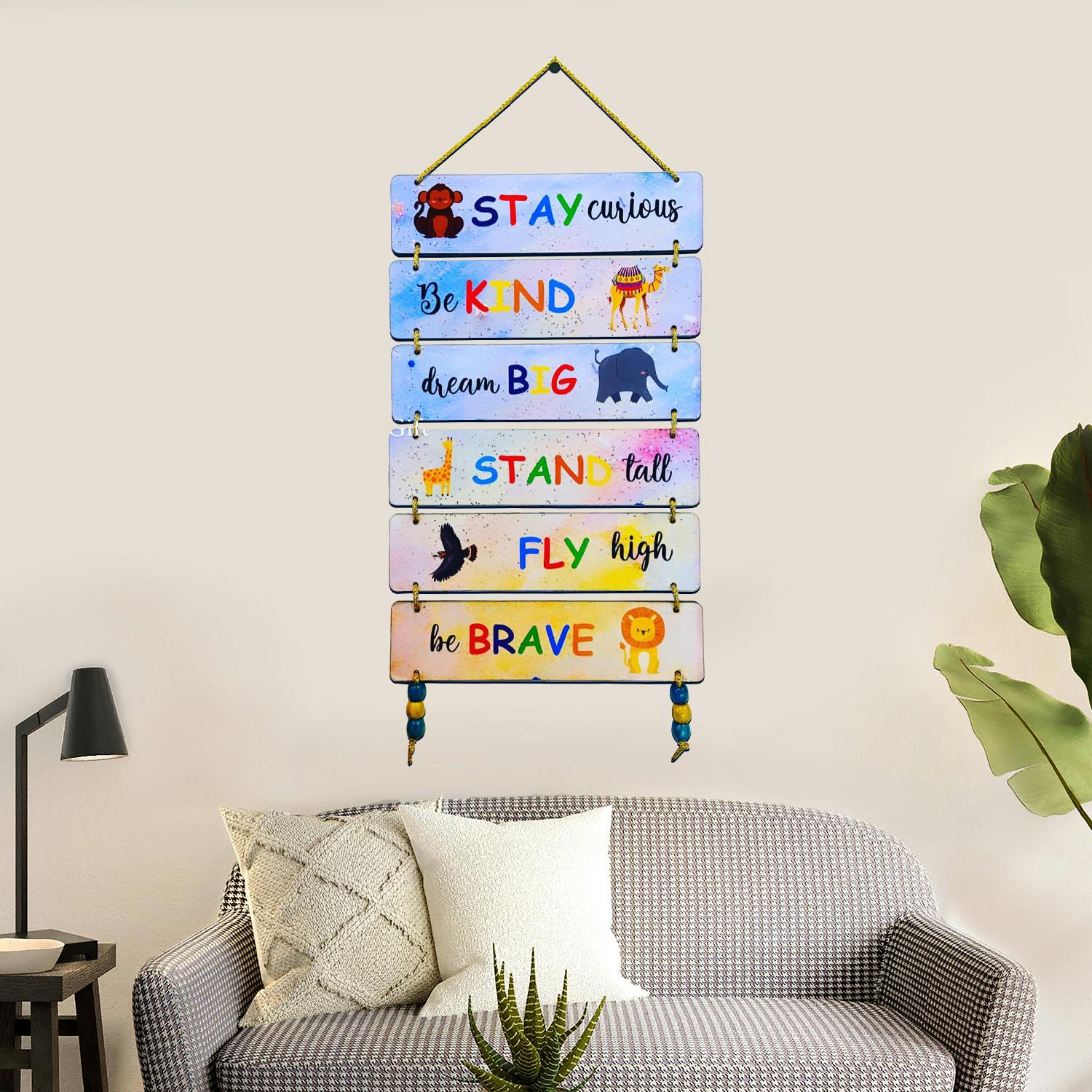 Daily Positive Motivational Wooden Wall Hanging for Livingroom/Kids Room